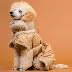 Paikka Quilted Sherpa Dog Jacka Camel